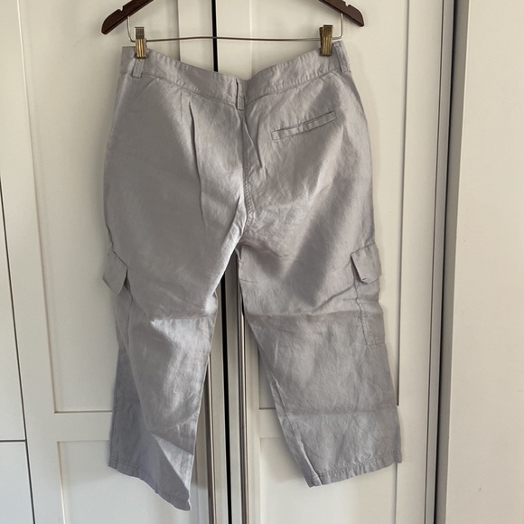 Eileen Fisher 100% Organic Linen Cargo Capri Pants - Picture 5 of 9